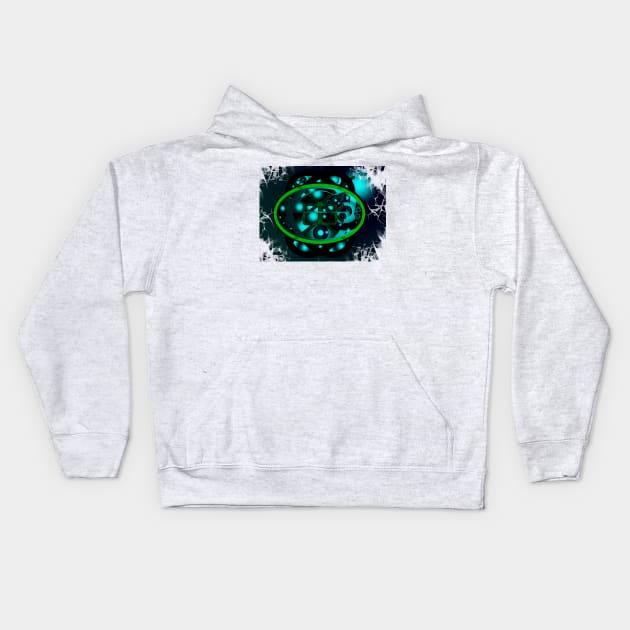 An abstract with a green oval Kids Hoodie by Evgeniya